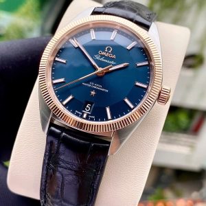 OMEGA Constellation 8900 Globemaster Blue, Ref: 130.23.39.21.03.001, Demi Vàng hồng 18k, Size 39mm, Like new fullbox
