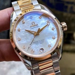 OMEGA MOP Diamonds Aqua Terra Master 8500 Si14, Ref: 231.20.39.21.55.003, Demi Vàng hồng đúc 18k, Size 39mm, Like new fullbox