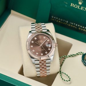 Rolex Datejust 126331 Chocolate Diamonds, Mark 2, Demi Vàng hồng đúc 18k, Size 41mm, Like new fullbox date cao 2024 (BHTC 2029)