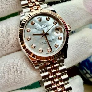 Rolex Datejust Nữ 278271_ MOP Diamonds (Khảm trai trắng gắn Kim Cương) , Demi Vàng hồng đúc 18k, Size 31mm, Like new fullset date cao 2024