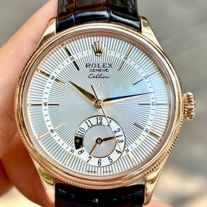 Rolex Cellini Dual Time 50525 Day Night, Vàng hồng đúc 18k nguyên khối, Size 39mm, Like new fullbox date khá cao 2015