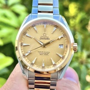 OMEGA Aqua Terra Master 8500 Si14 Champagne, Ref: 231.20.42.21.08.001, Demi Vàng đúc 18k, Size 42mm, Like new fullbox