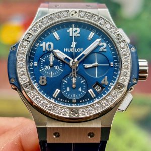 Hublot Big Bang Blue Diamonds, Ref:341.SX.7170.LR.1204, Niểng Kim Cương Zin Chính Hãng, Size 41mm, Like new fullbox