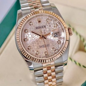 Rolex Datejust 116231 Vi Tính Hồng Diamonds, Seri Random, Demi Vàng hồng đúc 18k, Size 36mm, Lướt đẹp Only
