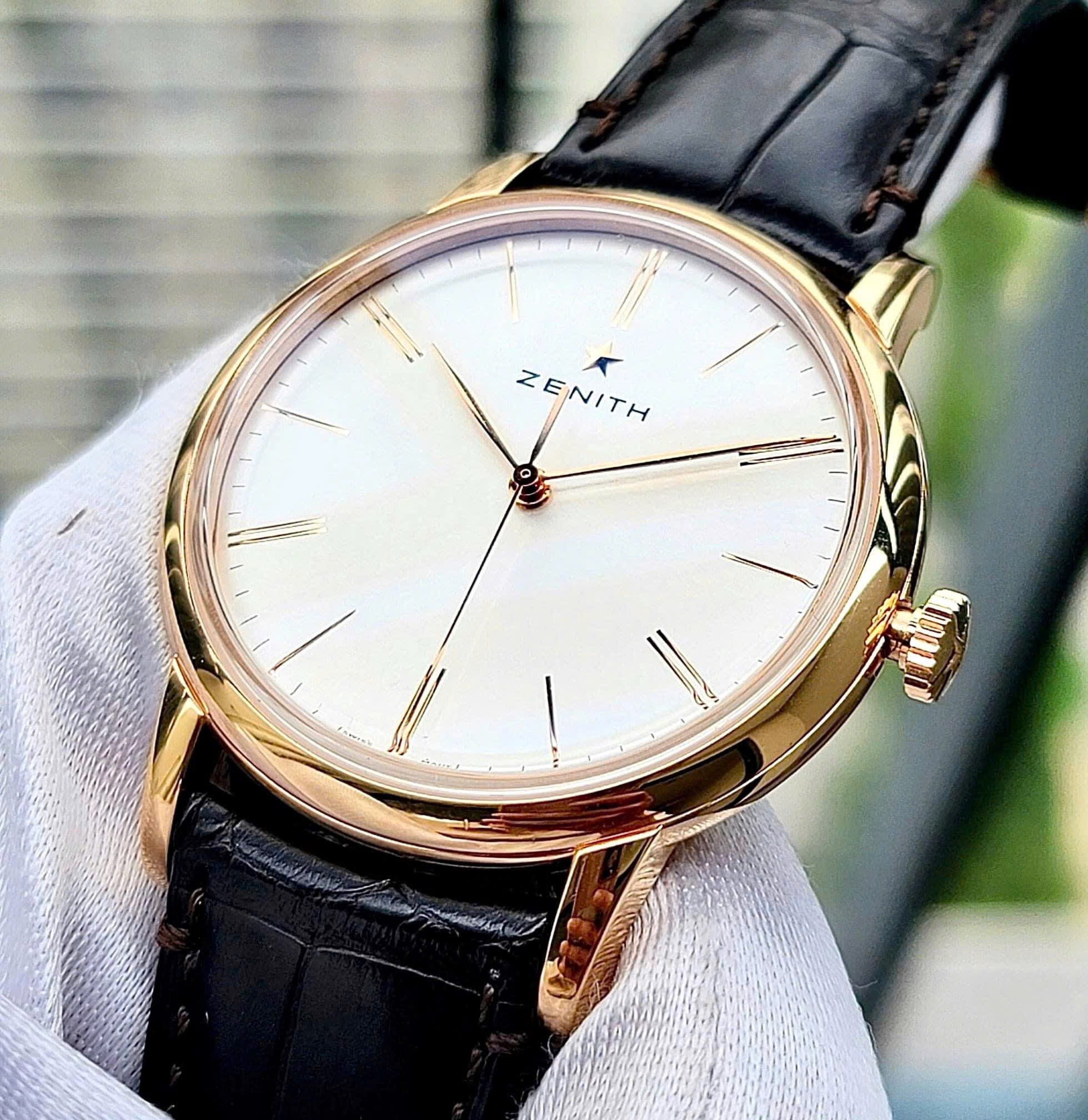 Zenith Elite Classic Index Ref: 18.2290.679/01.C498, Vàng hồng đúc 18k Nguyên khối, Size 39mm, Like new