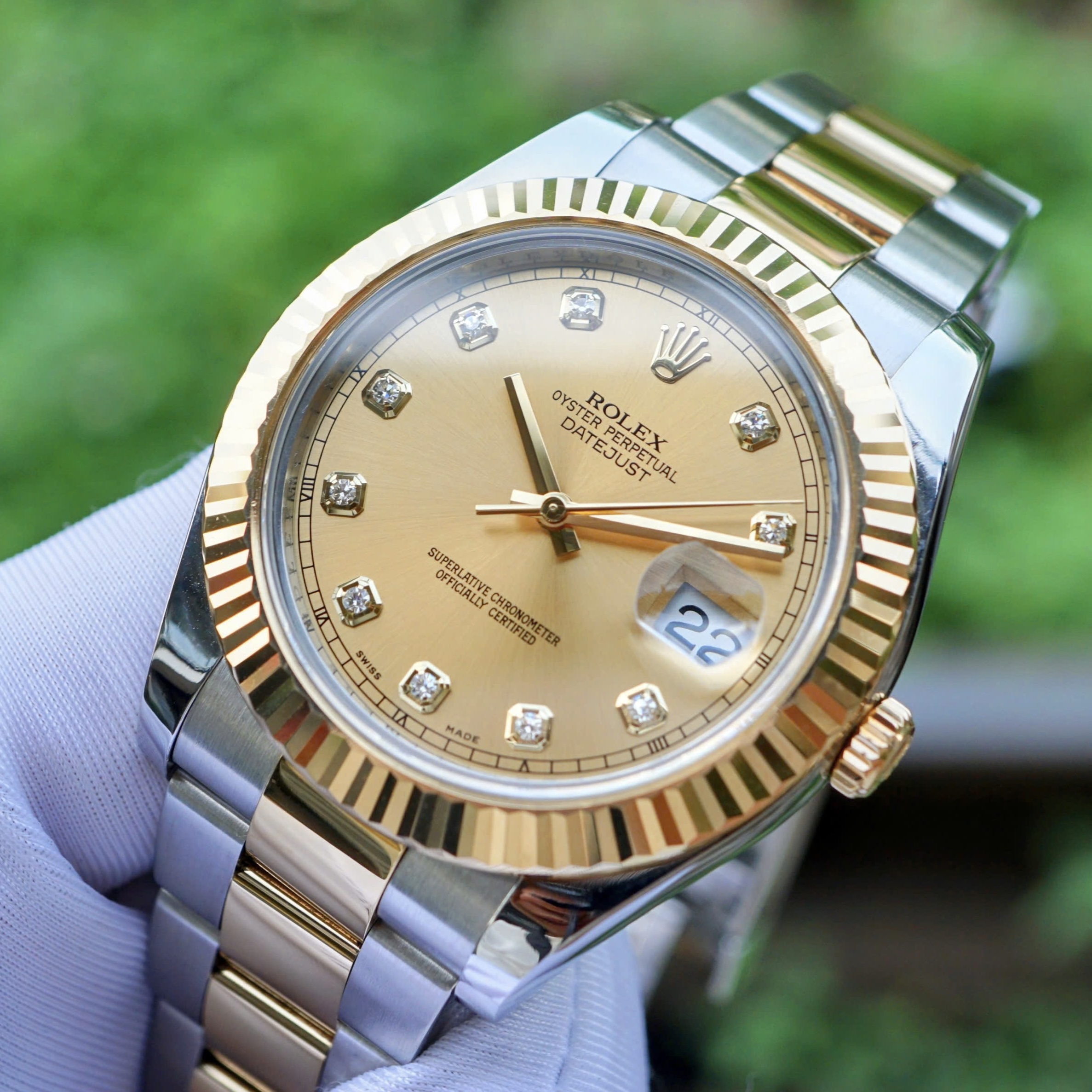 Rolex Datejust 116333 Champagne Diamonds Gold 18k, Size 41mm, Lướt đẹp Ony có box + thẻ BHCH