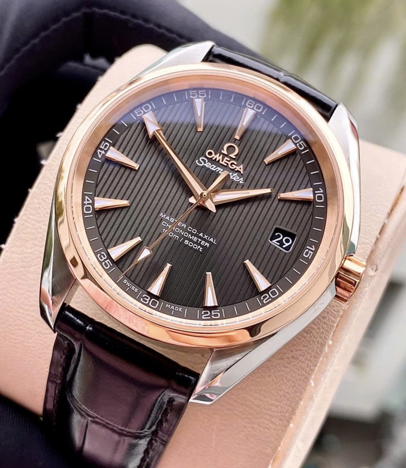 OMEGA Aqua Terra Master 8500 Si14 Chocolate, Ref: 231.23.42.21.06.003, Demi Vàng hồng 18k, Size 41.5mm, Like new fullbox