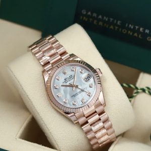 Rolex Datejust 278275 Nữ _ MOP (khảm trai) trắng Diamonds, Vàng hồng đúc 18k nguyên khối, Size 31mm, Brand New 100% fullset 2025