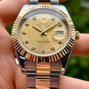 Rolex Datejust 116333_Diamonds Champagne Gold 18k, Size 41mm, Like new fullbox date 2015