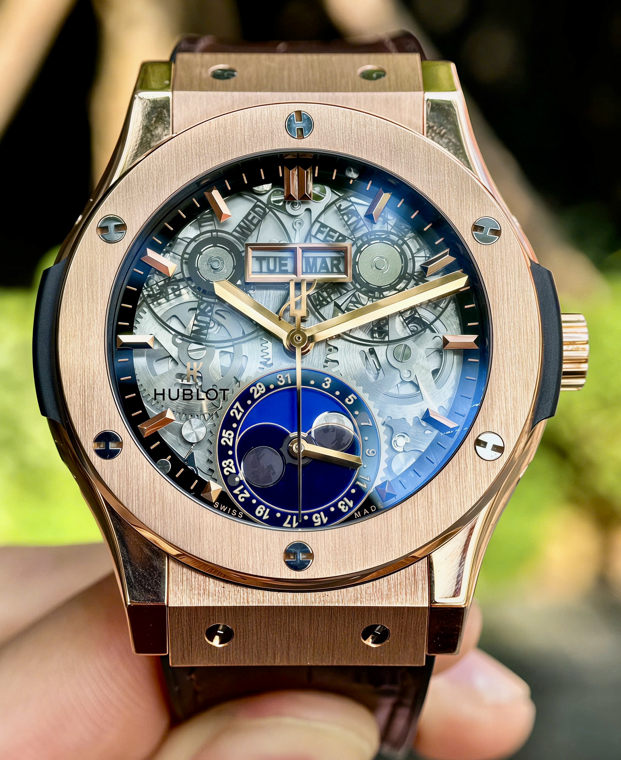 Hublot Classic Fusion Aerofusion Moonphase 547.OX.0180.LR, Vàng hồng đúc 18k nguyên khối, Size 42mm, Like new fullbox