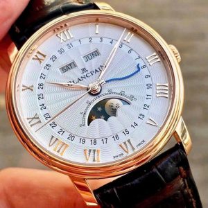 Blancpain Villeret Complete Moonphase, Ref: 6664-3642-55B, Vàng hồng đúc 18k nguyên khối, khoá đôi, Size 40mm, bản Cạy đáy rất hiếm, củ Văng bằng vàng đúc 22k, Like new fullbox