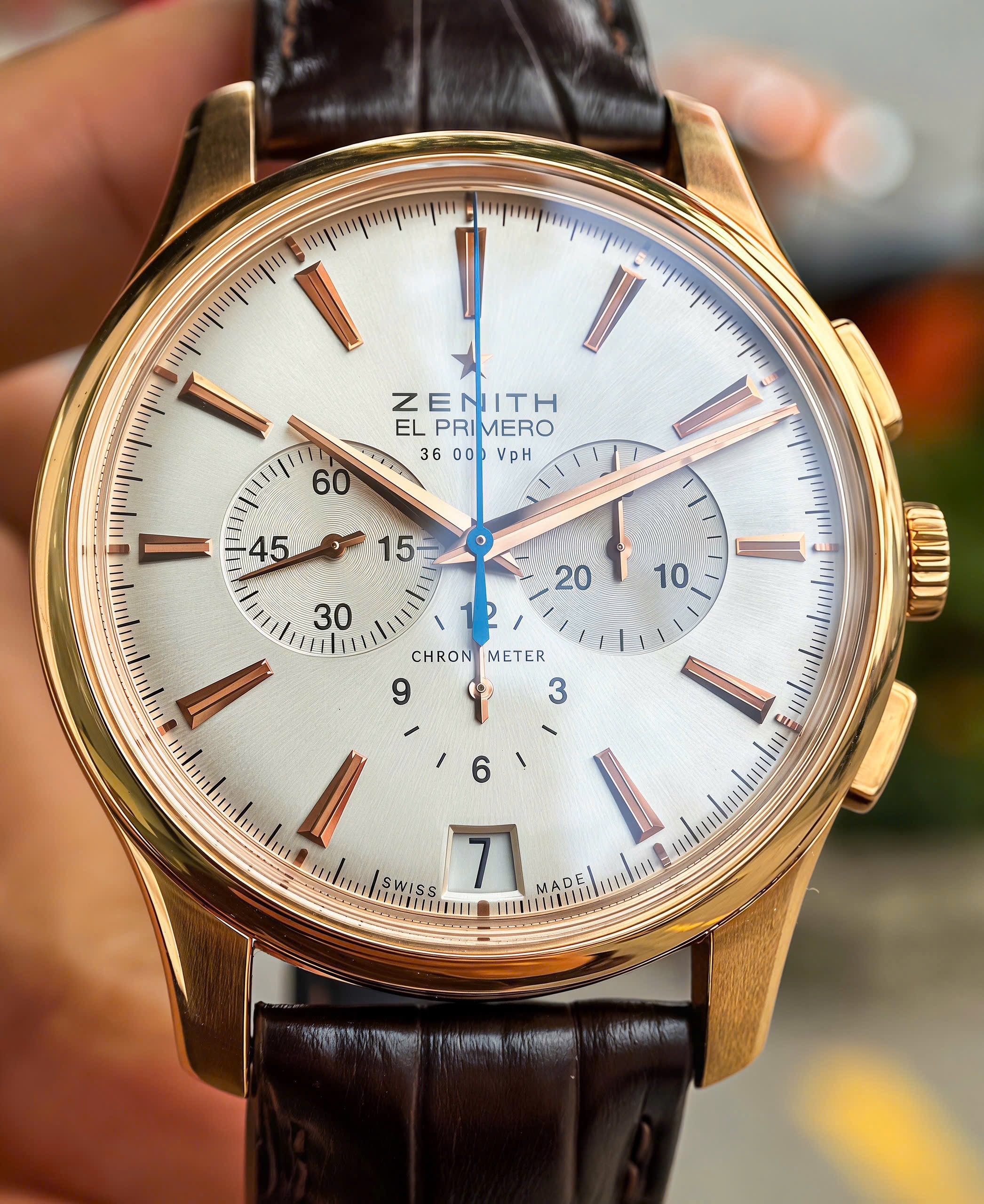 Zenith El Primero Captain 18.2110.400/01.C498, Vàng hồng đúc 18k nguyên Khối 18k, Size 42mm, Like new fullbox date cao