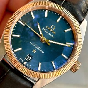 OMEGA Constellation Globemaster Blue Calibre 8900 , Ref: 130.23.39.21.03.001, Demi Vàng hồng đúc 18k, Size 39mm, Like new fullbox date cao