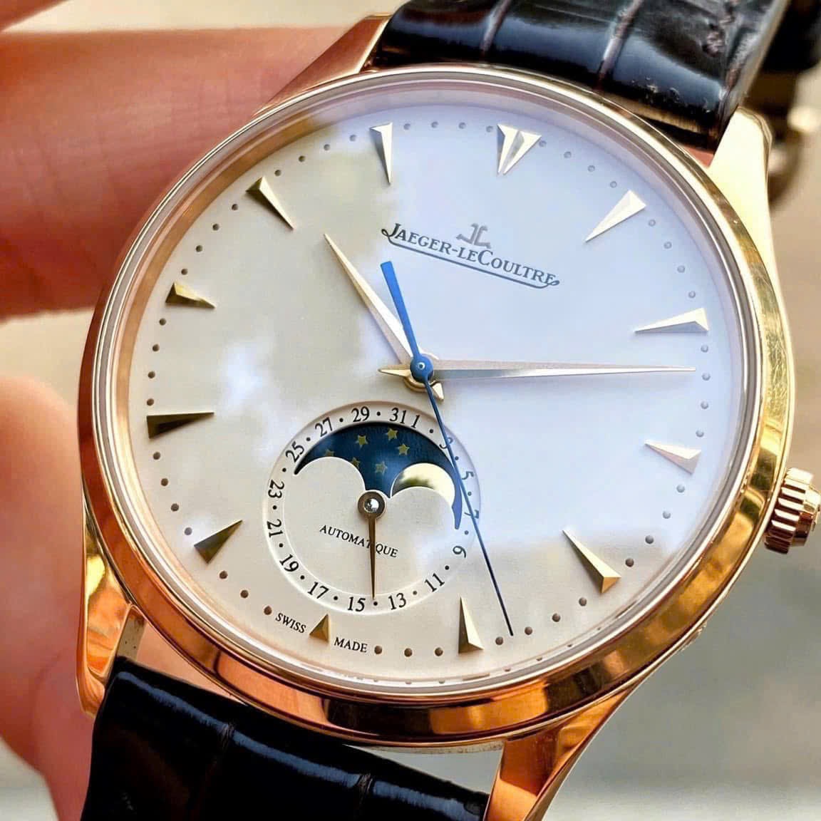 Jaeger LeCoultre Master Ultra Thin Moonphase Q1362520, Vàng hồng đúc 18k nguyên khối, Size 39mm, Like new fullbox,