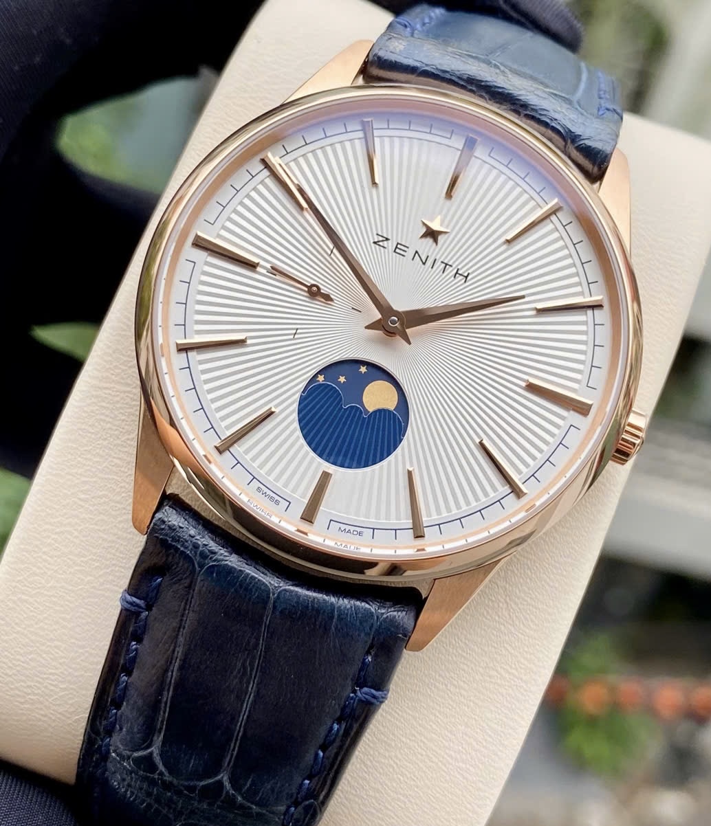 Zenith Elite 18.3100.692/01.C922 Moonphase Watch, Vàng hồng đúc 18k nguyên khối, Size 40mm, Like new fullbox,