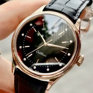 Rolex Cellini Time 50505 Diamonds Black Index, Vàng hồng đúc 18k nguyên khối, Size 39mm, Like new fullbox