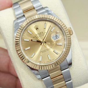 Rolex Datejust 126333 Champagne index Luminous, Mark 2, Demi Vàng đúc 18k, Size 41mm, Like new fullbox date 2020