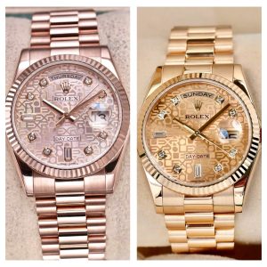 Rolex Day date 118238_118235F Vi Tính Diamonds Baguette 6-9, Vàng + Vàng hồng đúc 18k nguyên khối, Size 36mm, Lướt đẹp Only + fullbox