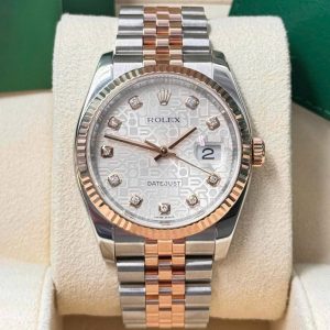 Rolex Datejust 116231 Vi Tính Trắng Diamonds, Demi Vàng hồng đúc 18k, Size 36mm, Lướt đẹp Only,