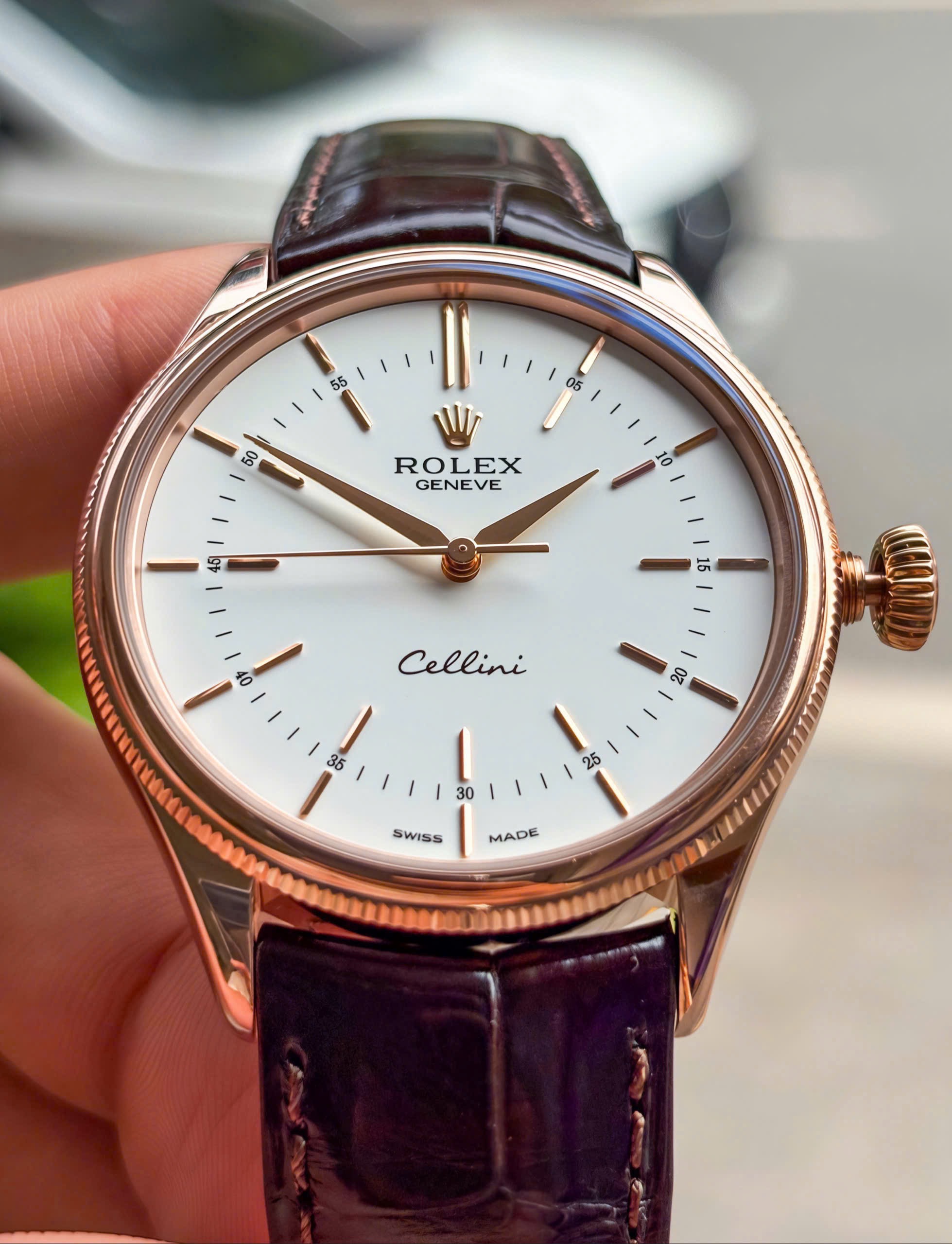 Rolex Cellini Time 50505 White Index, Vàng hồng đúc 18k nguyên khối, Size 39mm, Lướt đẹp Only Watch