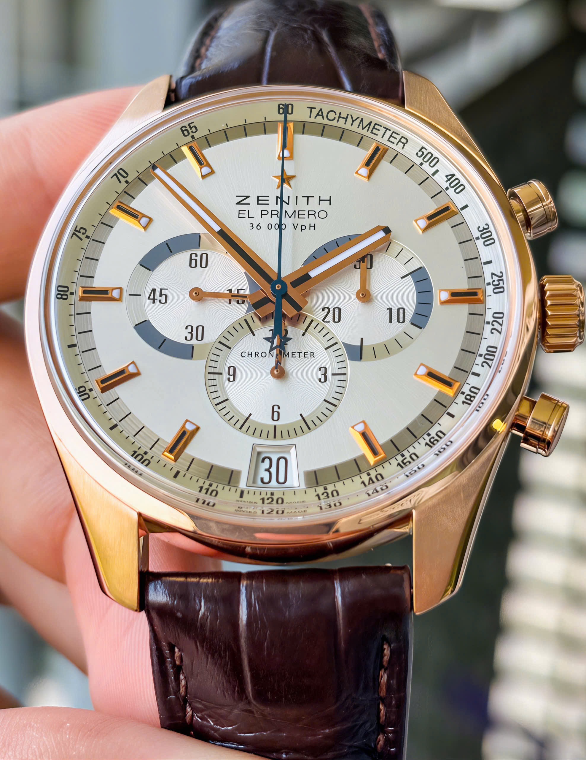 Zenith El Primero Chronograph Panda 18.2040.400, Vàng hồng đúc 18k nguyên khối, Size 42mm, Like new fullbox date cao