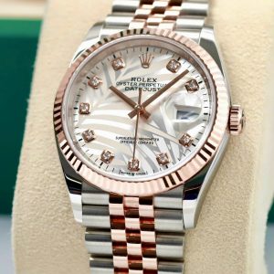 Rolex Datejust 126231 Lá Cọ Diamonds, Demi Vàng hồng đúc 18k, Size 36mm, Like new fullbox date khá cao 2022