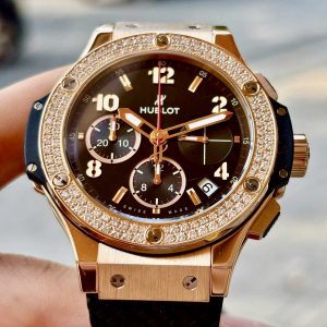 Hublot Big Bang Dimaonds King Gold 18k, Ref: 341.PX.130.RX.114, Vàng hồng đúc 18k nguyên khối, Size 41mm, Niềng Kim Cương Zin hãng, Size 41mm, Lướt đẹp