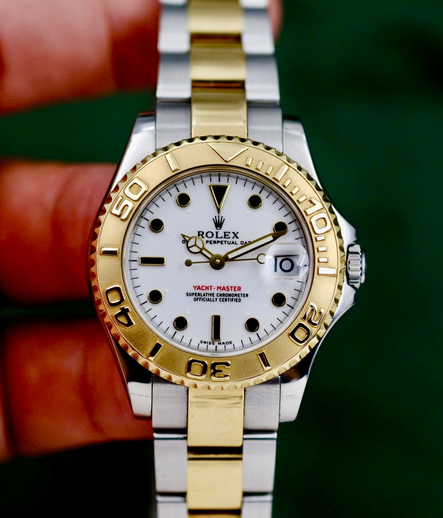 Rolex Yacht Master 168623W (Nam tay nhỏ, Nữ tay to), Demi Vàng đúc 18k, Size 35mm, Lướt đẹp Only Watch