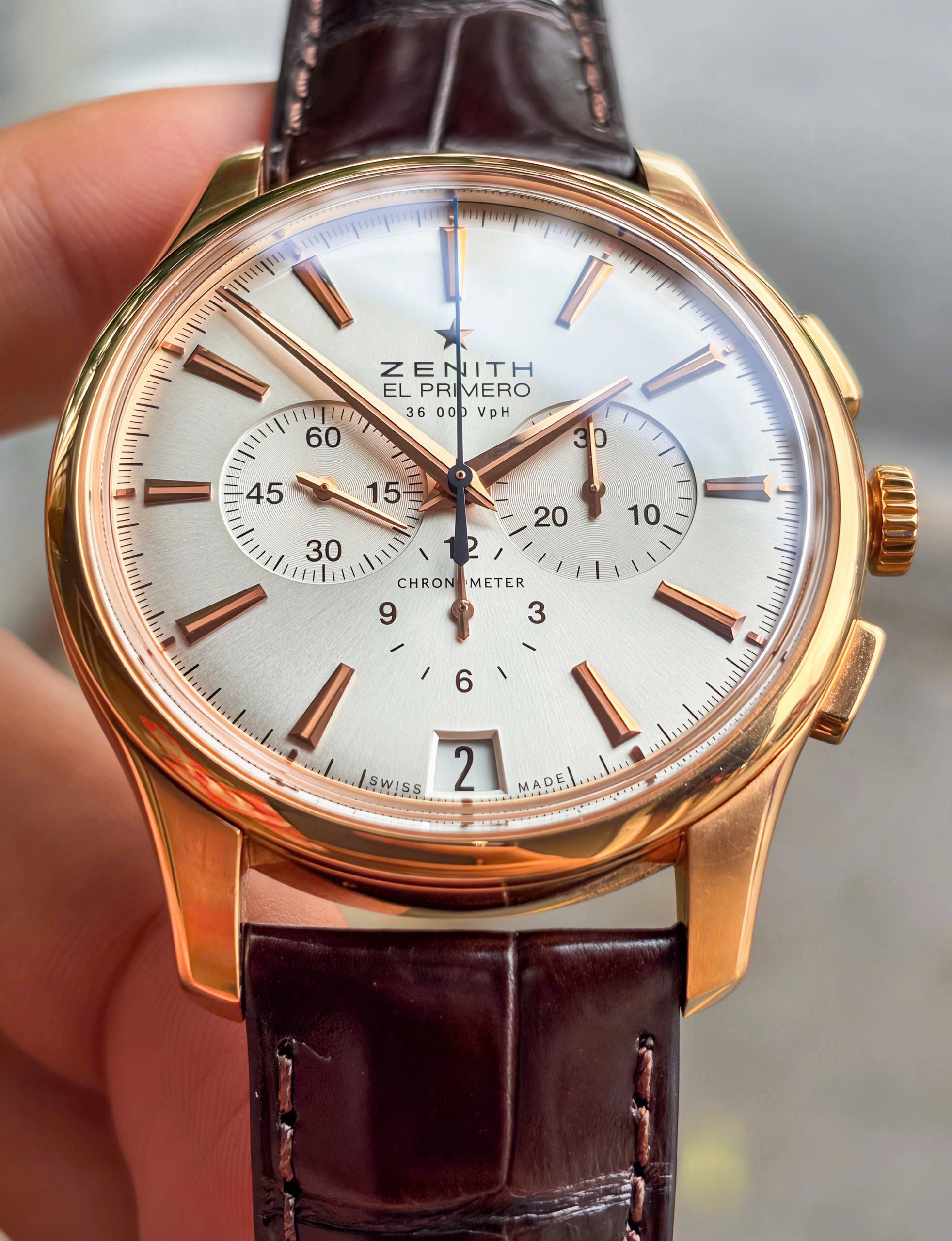 Zenith El Primero Captain Chronograph, Ref: 22.2114.400/01.C498, Vàng hồng đúc 18k nguyên khối, Size 42mm, Like new fullbox