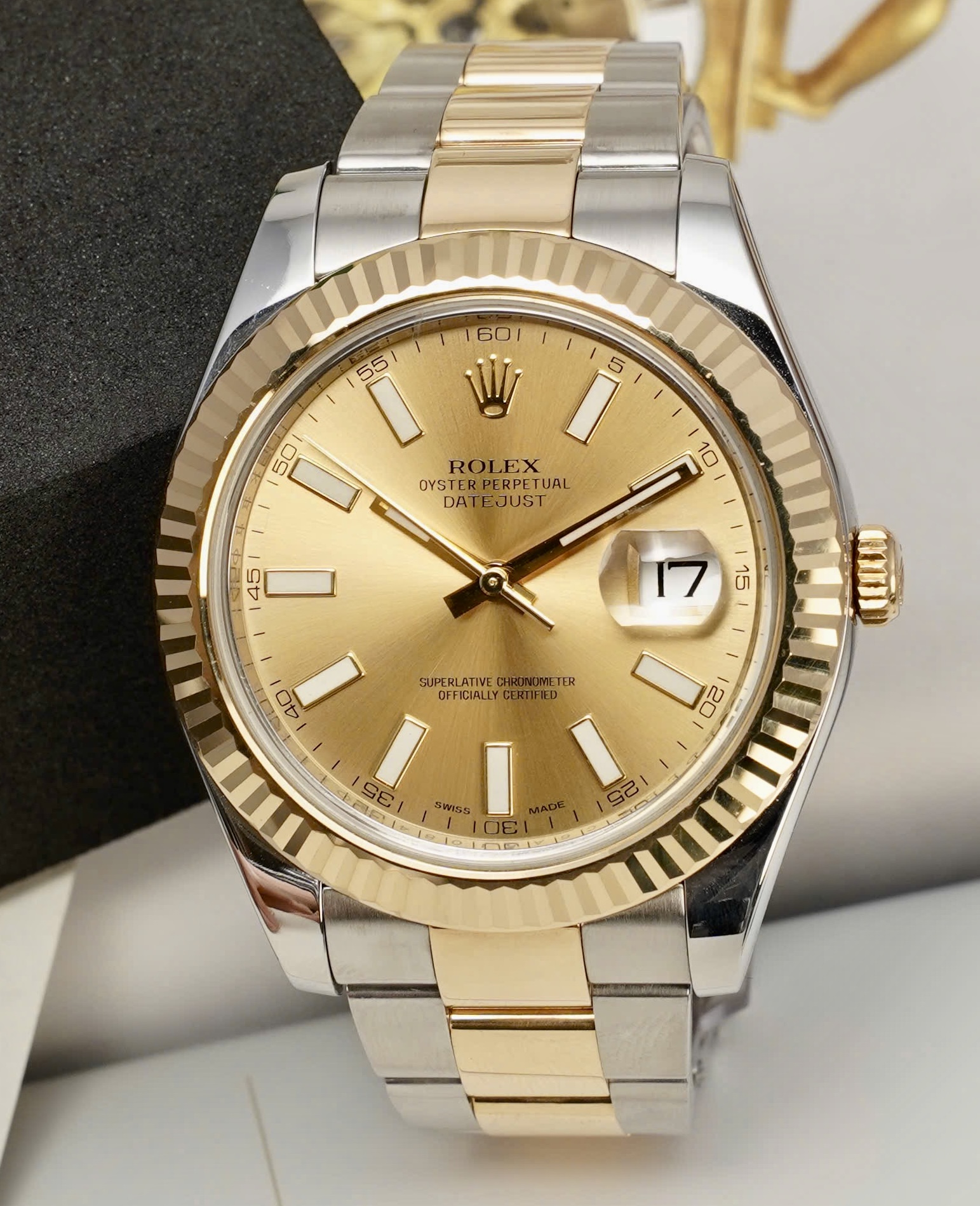 Rolex Datejust 116333 Champagne Index, Demi Vàng đúc 18k, Size 41mm, qua sd còn rất đẹp fullbox