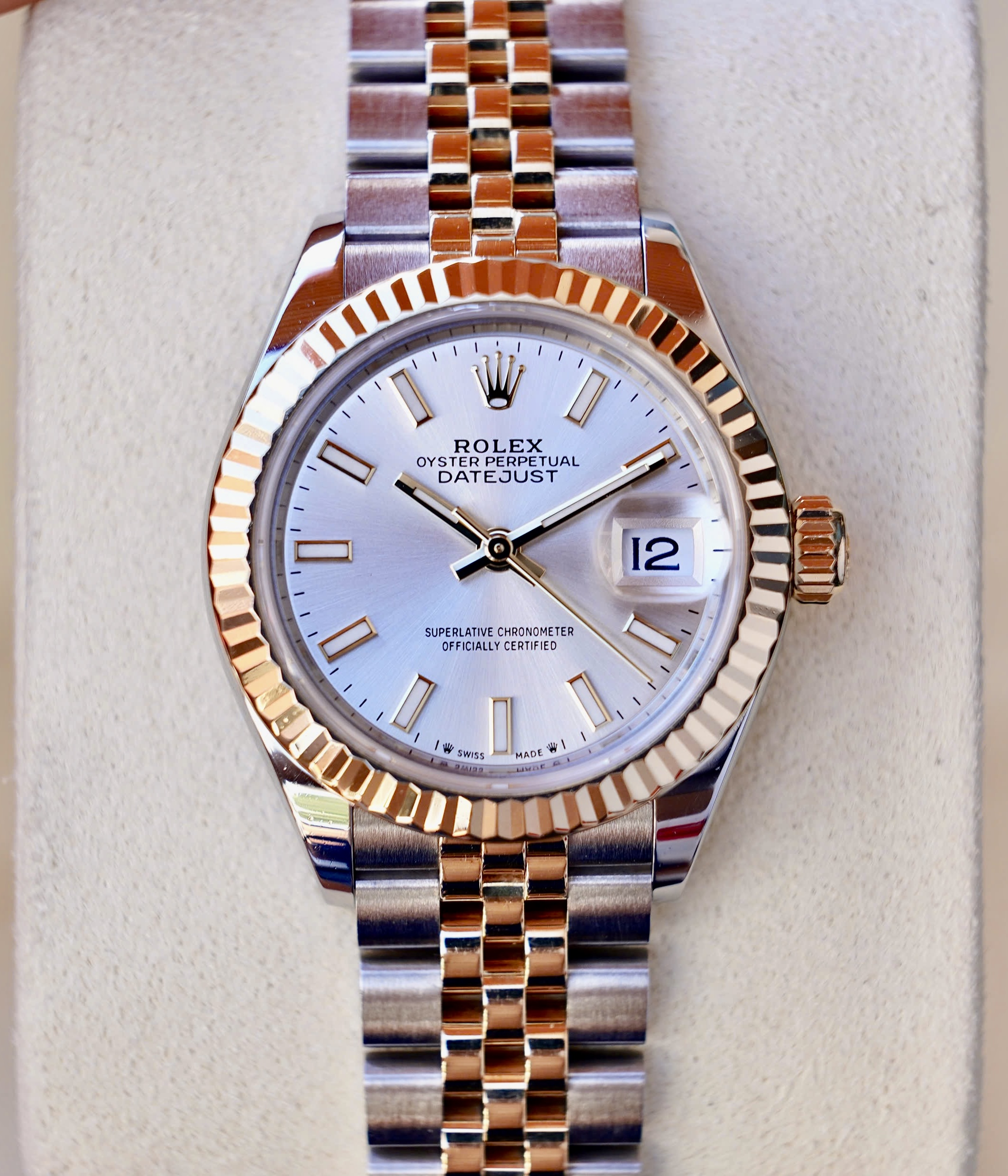 Rolex Nữ_Datejust 279173 Silver Index, Demi Vàng đúc 18k, Size 28mm, Like new fullbox