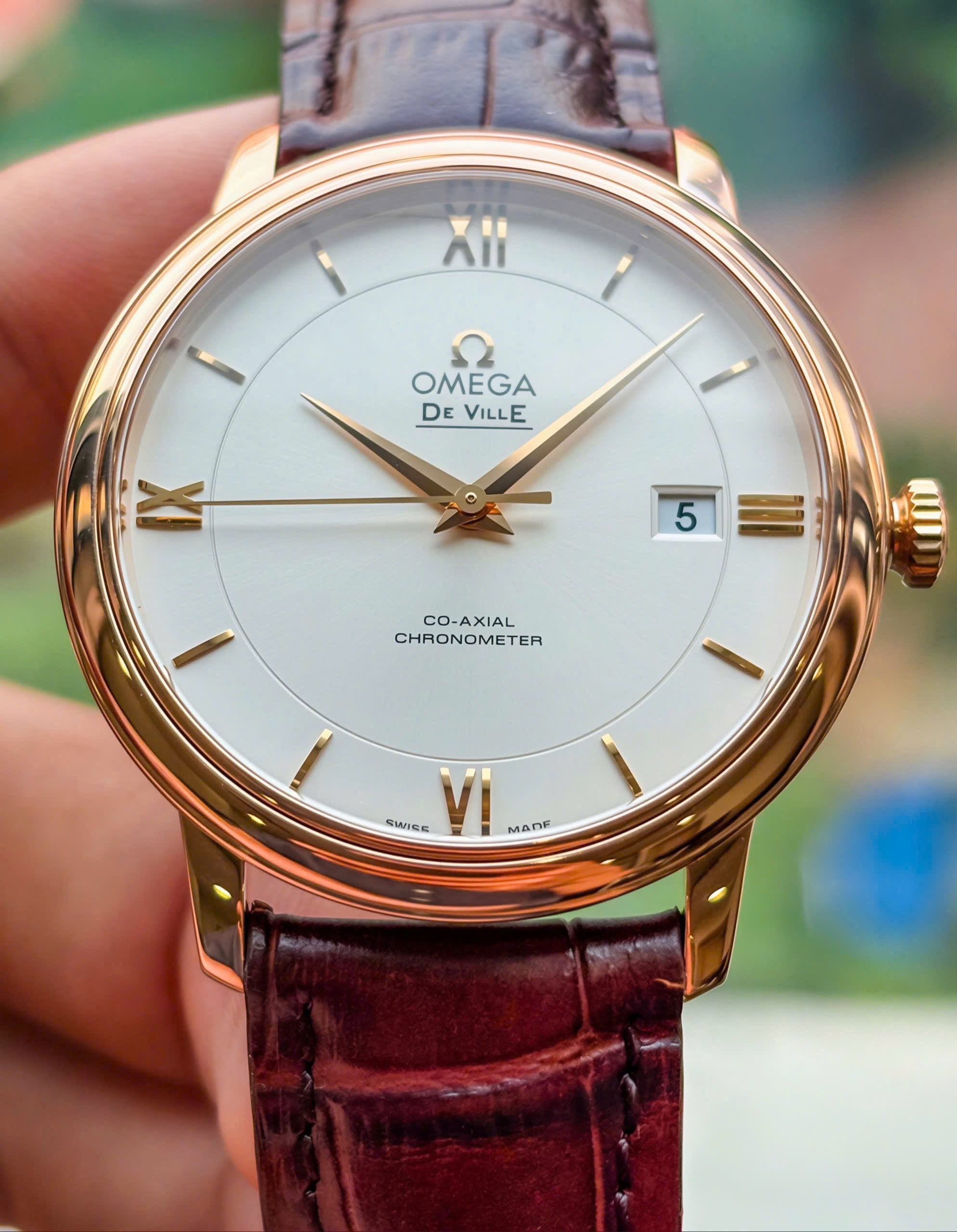 OMEGA Deville Prestige Men's Watch, Ref: 424.53.40.20.02.001, Vàng hồng đúc 18k nguyên khối, Size 39.5mm, Like new fullbox